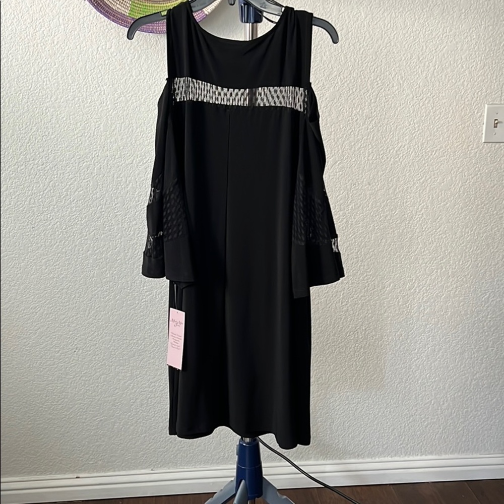 Black split sleeve dress, XL